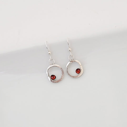 Circle Within in Light Garnet - Earrings