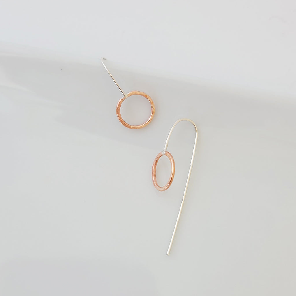 Classic Circle in Copper Slip Through - Earrings