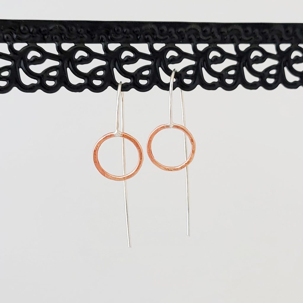 Classic Circle in Copper Slip Through - Earrings