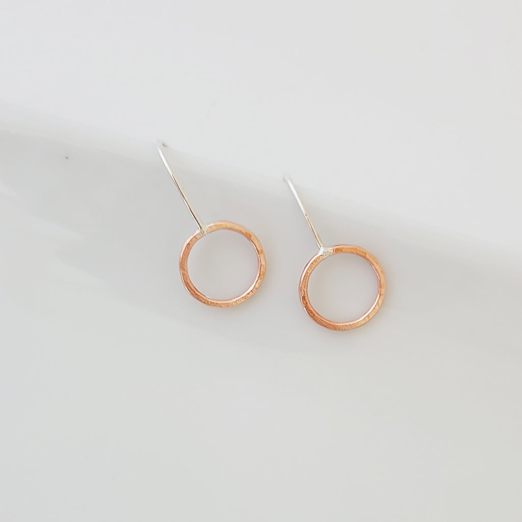 Classic Circle in Copper Slip Through - Earrings