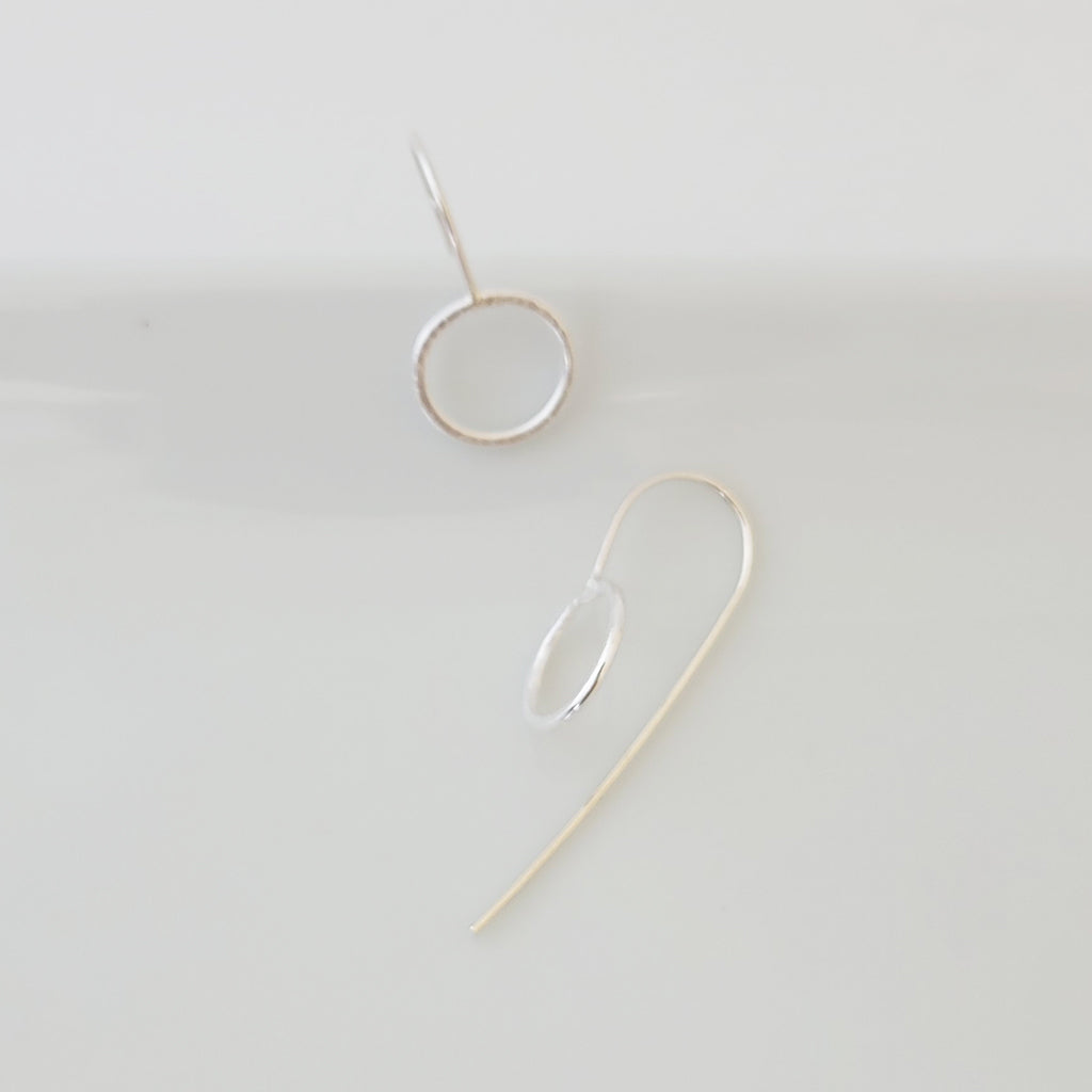 Classic Circle in Sterling Slip Through - Earrings
