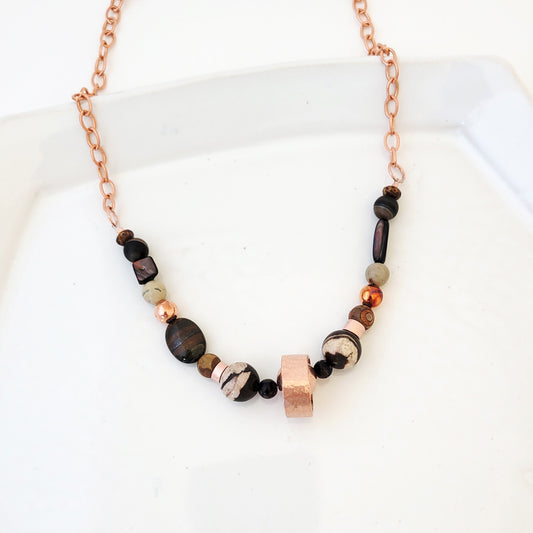 Color Stories in Chocolates I - One of a Kind Beaded Necklace