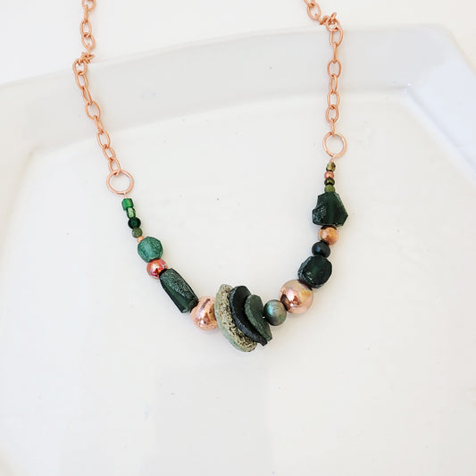 Color Stories in Greens I - One of a Kind Beaded Necklace