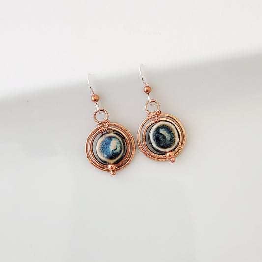 Colors Connected in Teal Blue - One of a Kind - Earrings