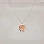 Contemporary Patterned Circle with Sterling Beads - Necklace