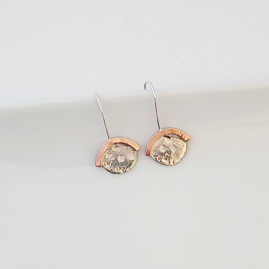 Copper Bridge over Sterling Waters - Earrings