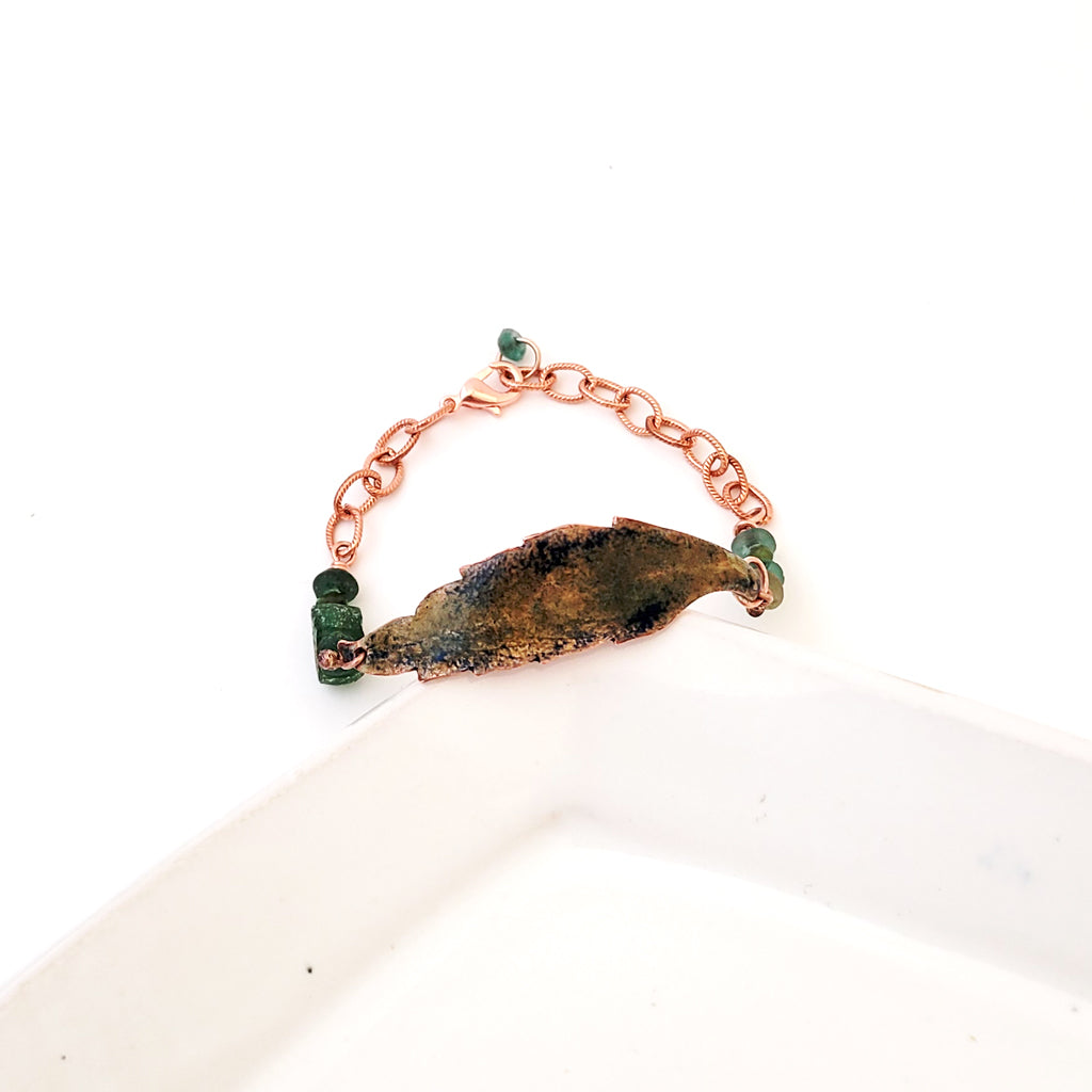 Copper Leaf in Nature I - Copper Bracelet