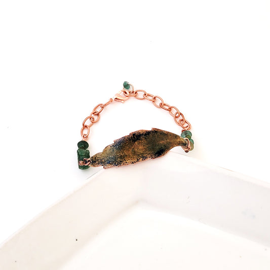 Copper Leaf in Nature I - Copper Bracelet