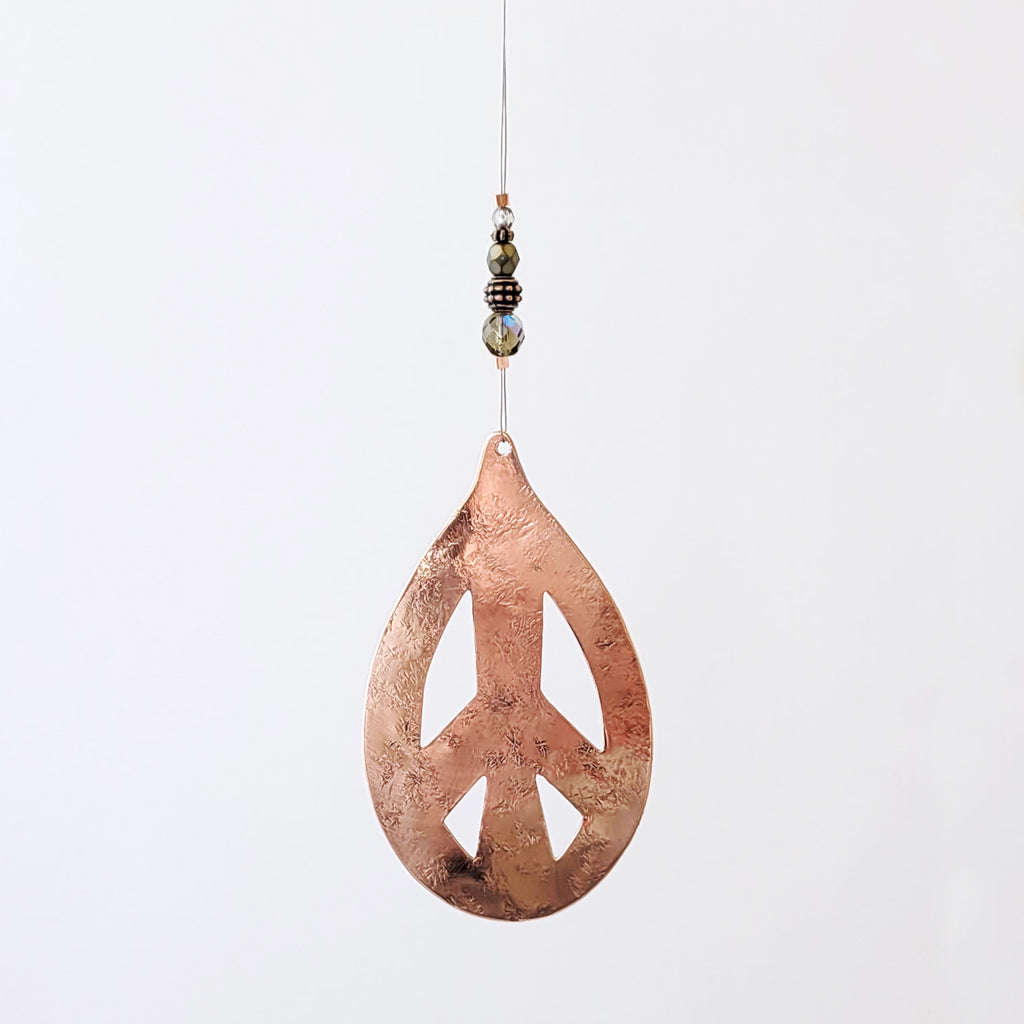 Copper Peace Sign - Hanging Piece or as Ornament