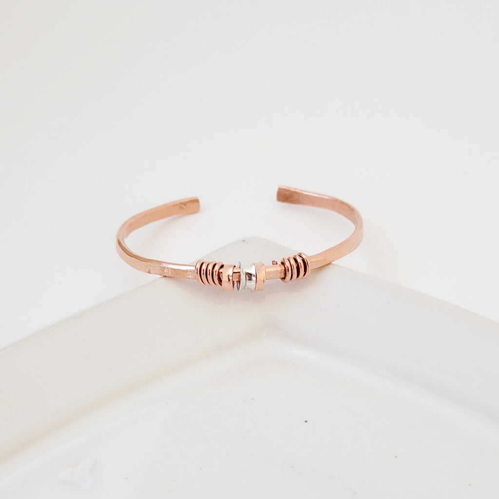 Sterling and Copper Rolls - Copper Bracelet