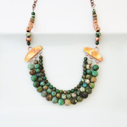 Earthy Greens Galore - One of a Kind - Necklace