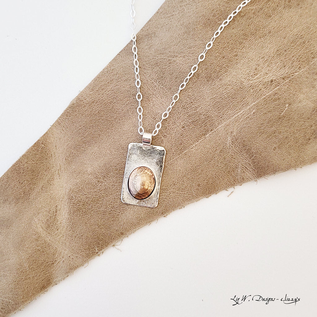 The Modern Classic in Sterling with Etched Bronze - Necklace