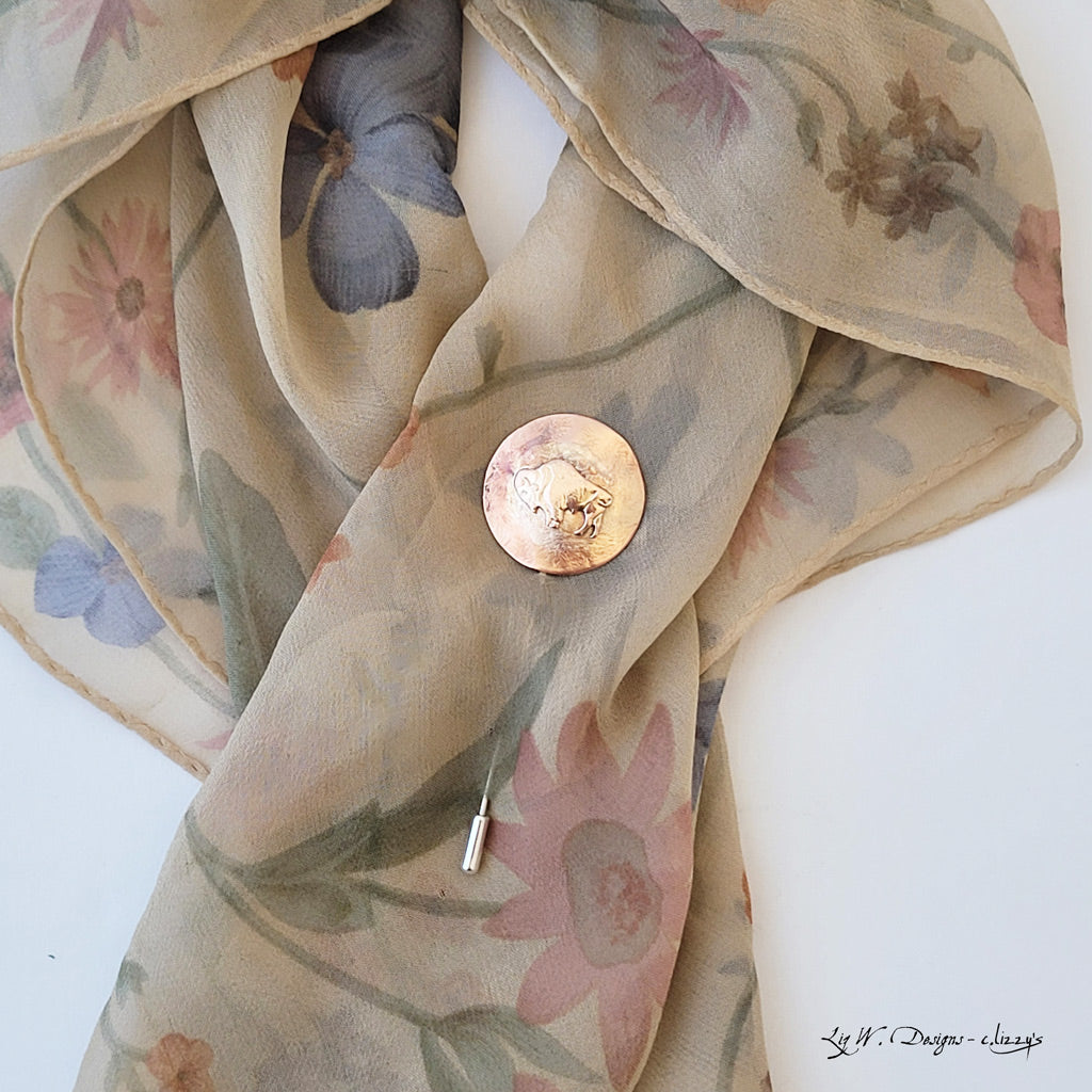 Bison Prairie I - Scarf or Lapel Pin