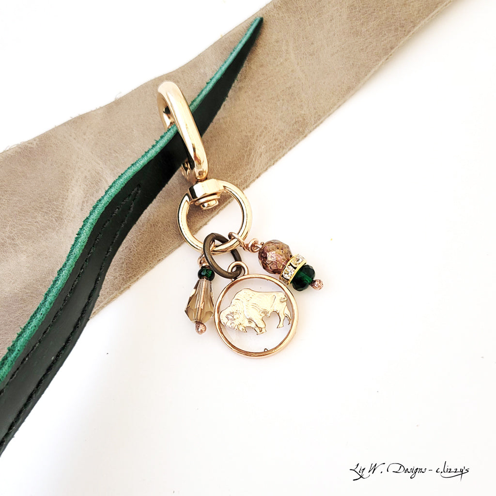 Floating Bison 5 - Handmade Purse Charm-Keychain