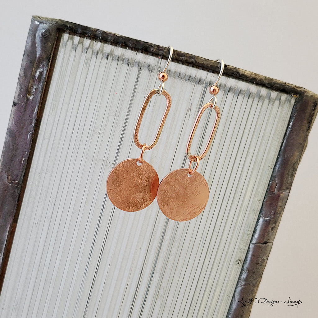 Paperclip Circle - Medium Drop in Copper - Earrings