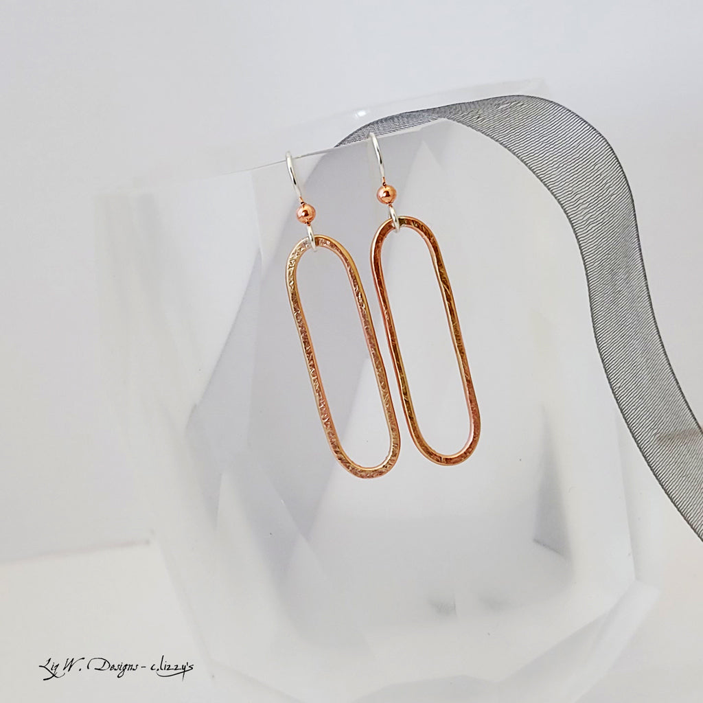 Paperclip - Large in Copper - Earrings