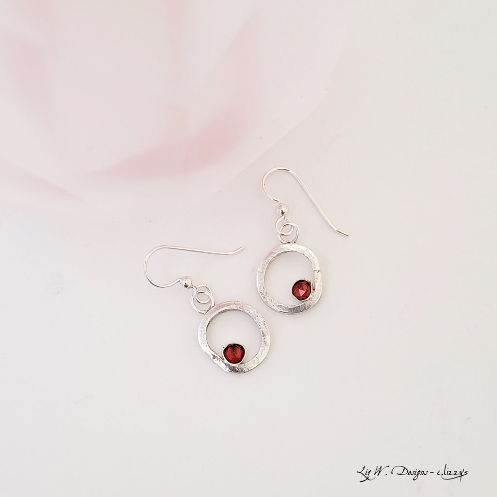 Circle Within in Light Garnet - Earrings