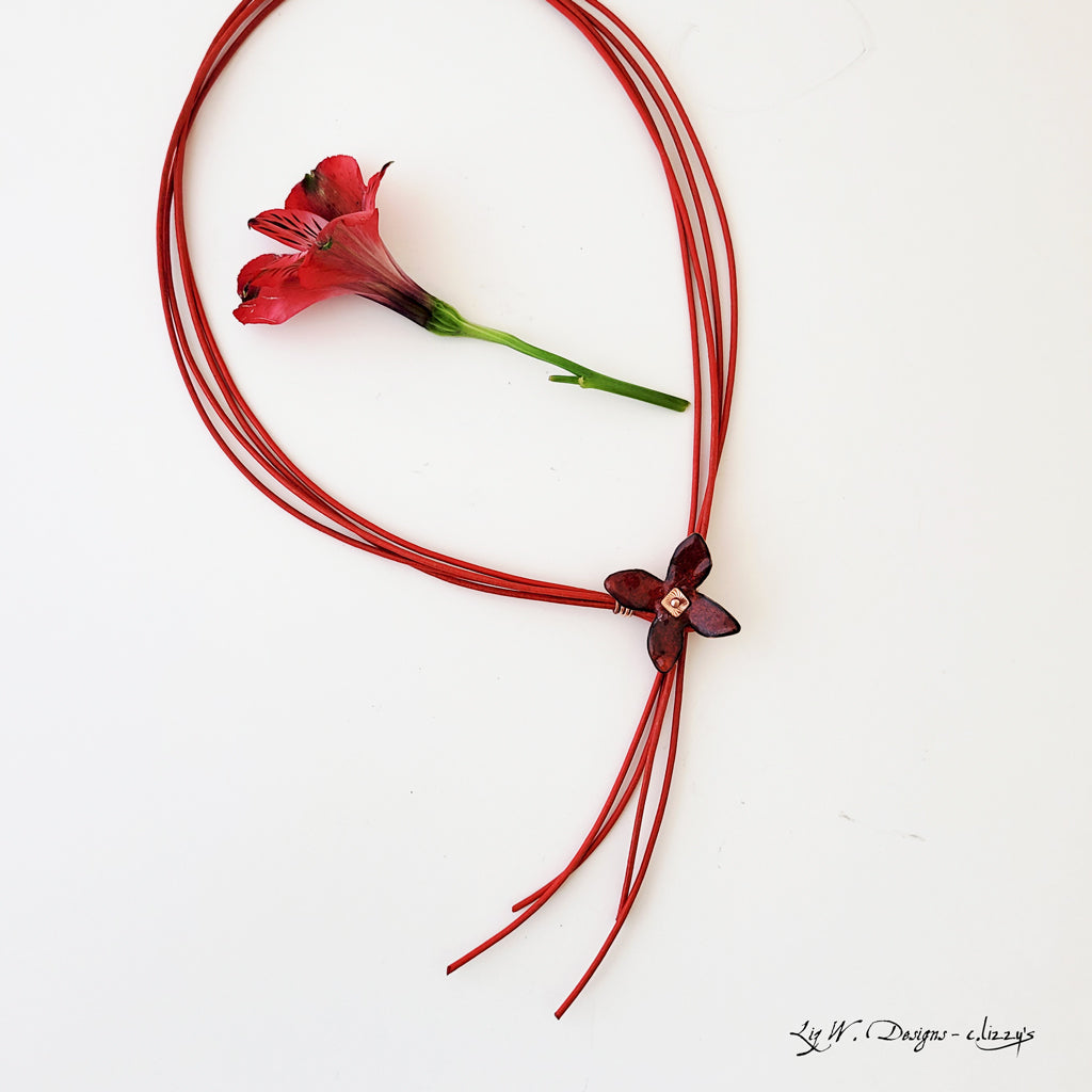 My Favorite Red Flower - Necklace