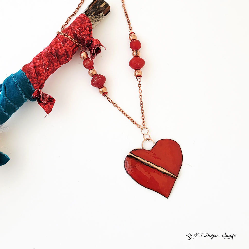 Red Hot Heart I - Necklace