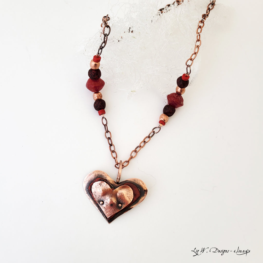 Red Hot Heart II - Necklace