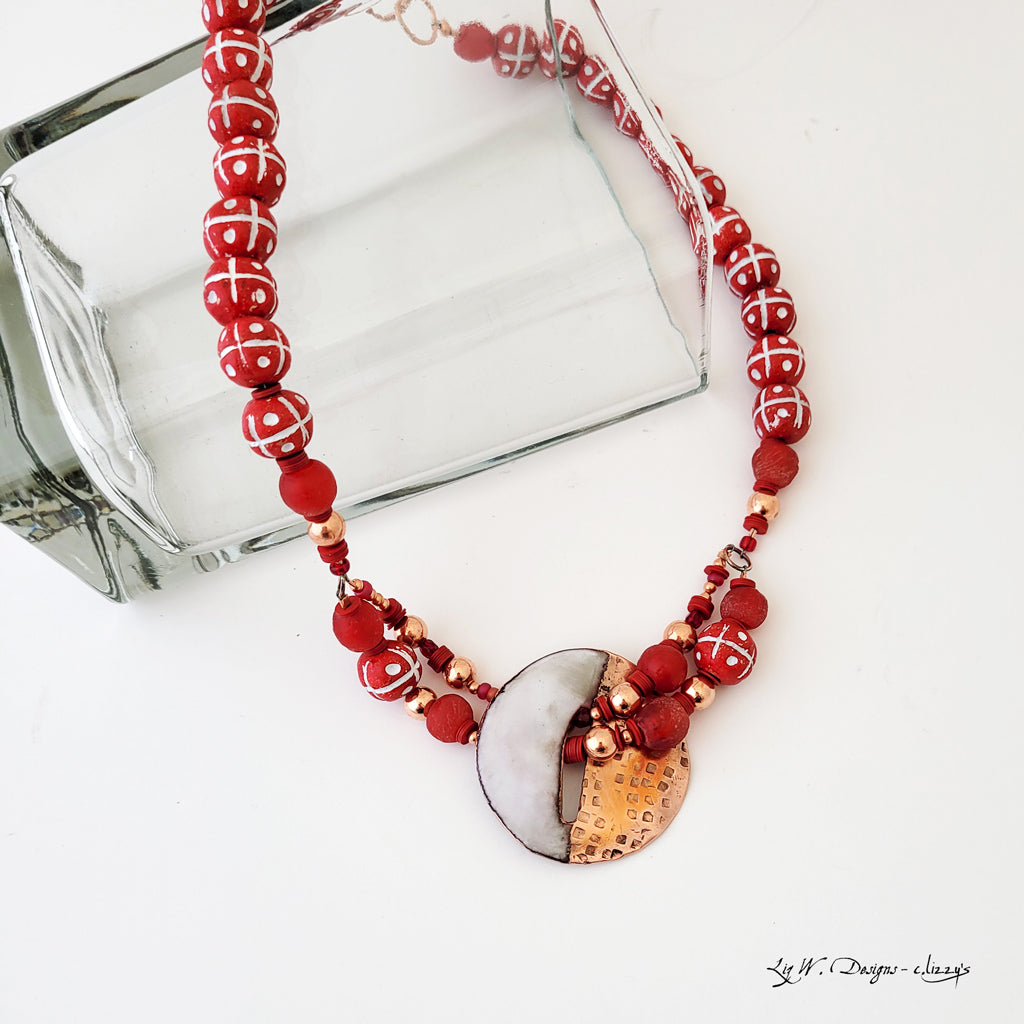 Red and White Delight - Necklace