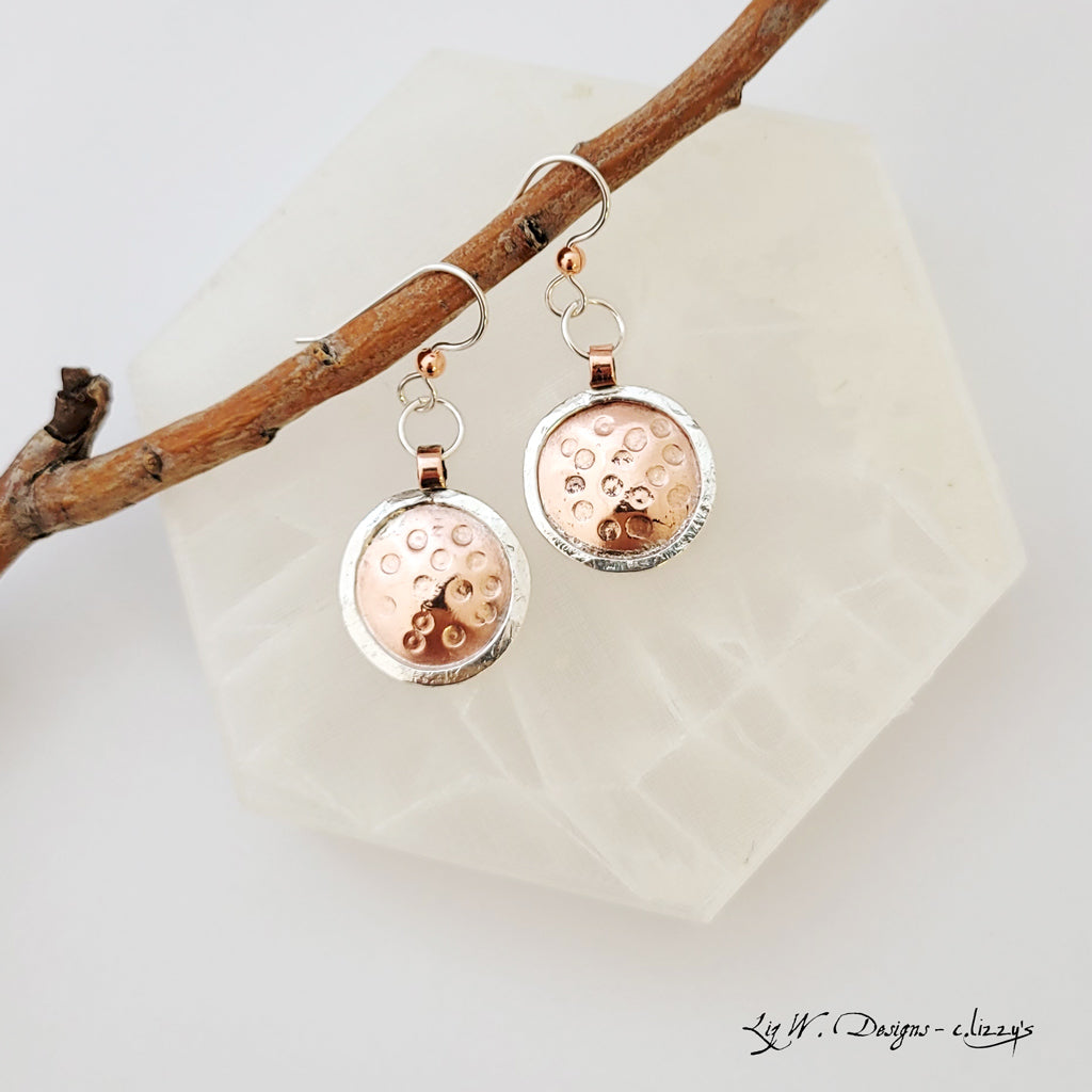 Copper Pond in Sterling - Earrings