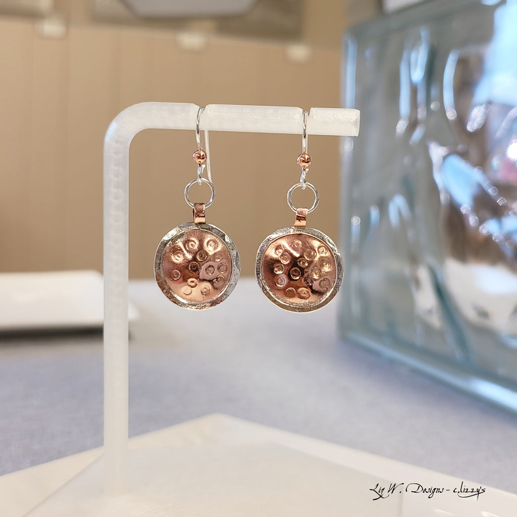 Copper Pond in Sterling - Earrings