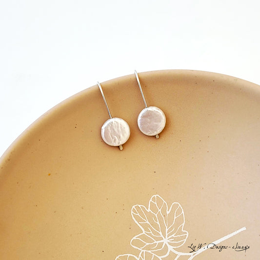 Pearly Pancakes - Handmade Sterling and Freshwater Pearl Earrings