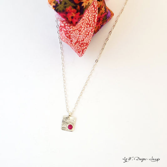 Ruby on the Square - Handmade Necklace