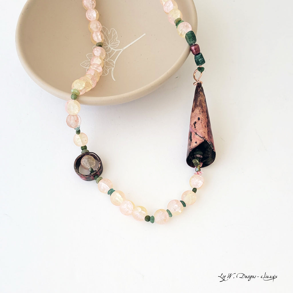 Calla Lily Bloom - One of a Kind Enamel Necklace