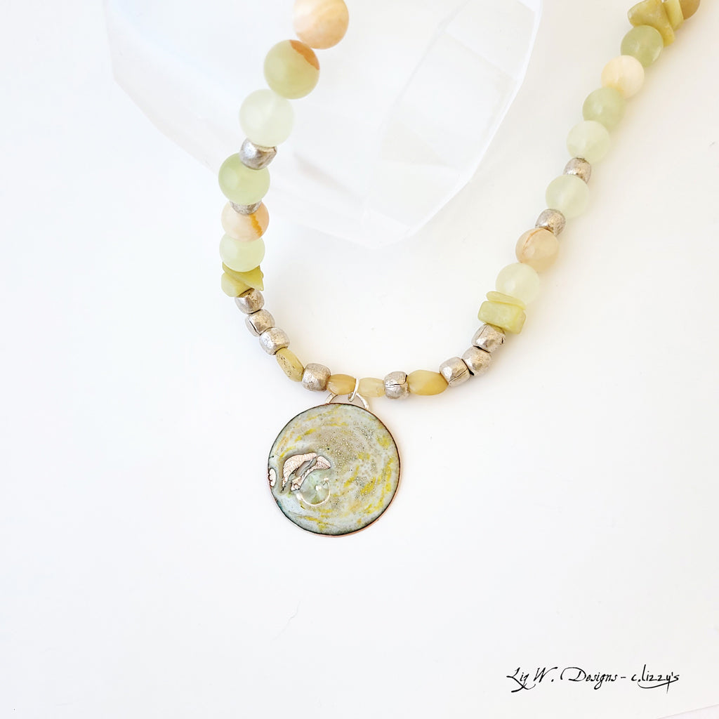 Summer Sherbet - One of a Kind Enamel Necklace