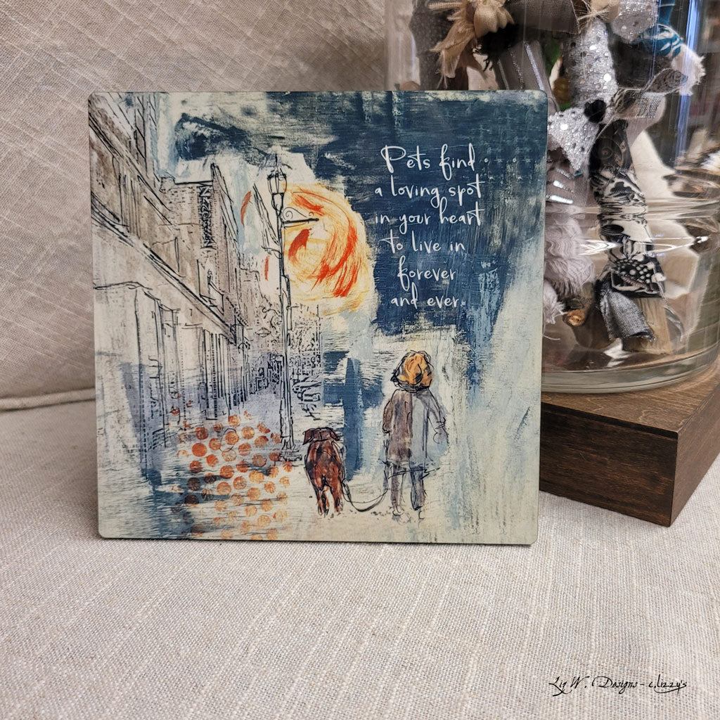 Pets Find a Loving Spot - Art Panels in Polished Hardboard