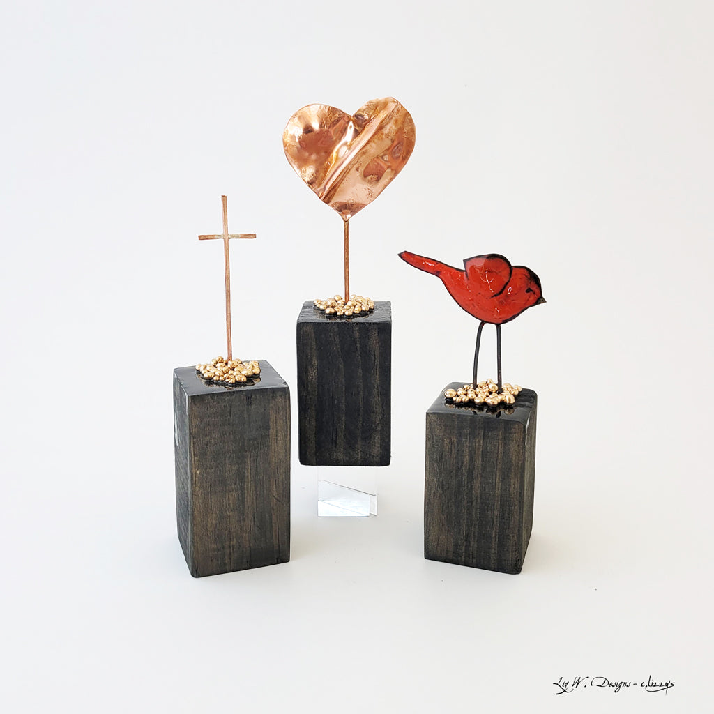 Mini Red Birdie - Wood Base