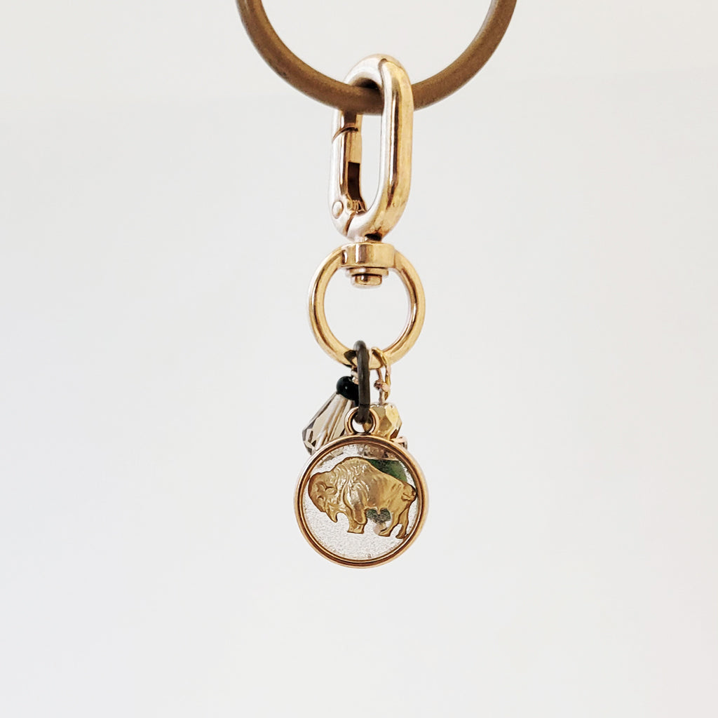 Floating Bison 1 - One of a Kind Purse Charm-Keychain