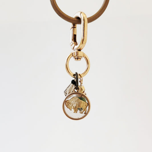 Floating Bison 1 - One of a Kind Purse Charm-Keychain