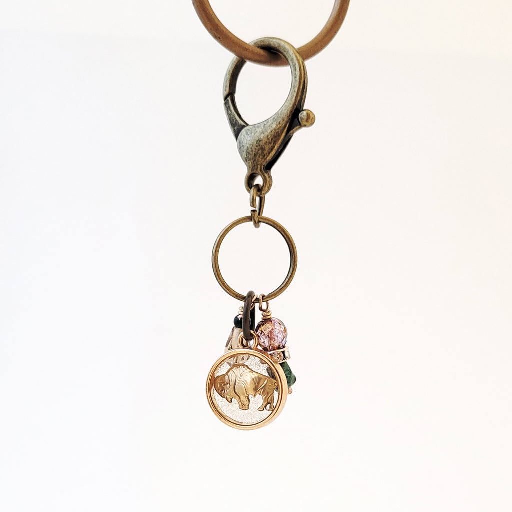 Floating Bison 2 - One of a Kind Purse Charm-Keychain