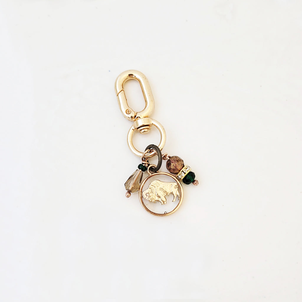 Floating Bison 5 - Handmade Purse Charm-Keychain