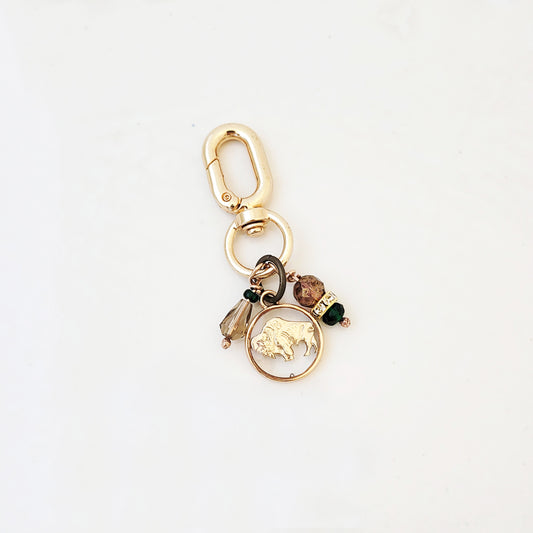 Floating Bison 5 - Handmade Purse Charm-Keychain