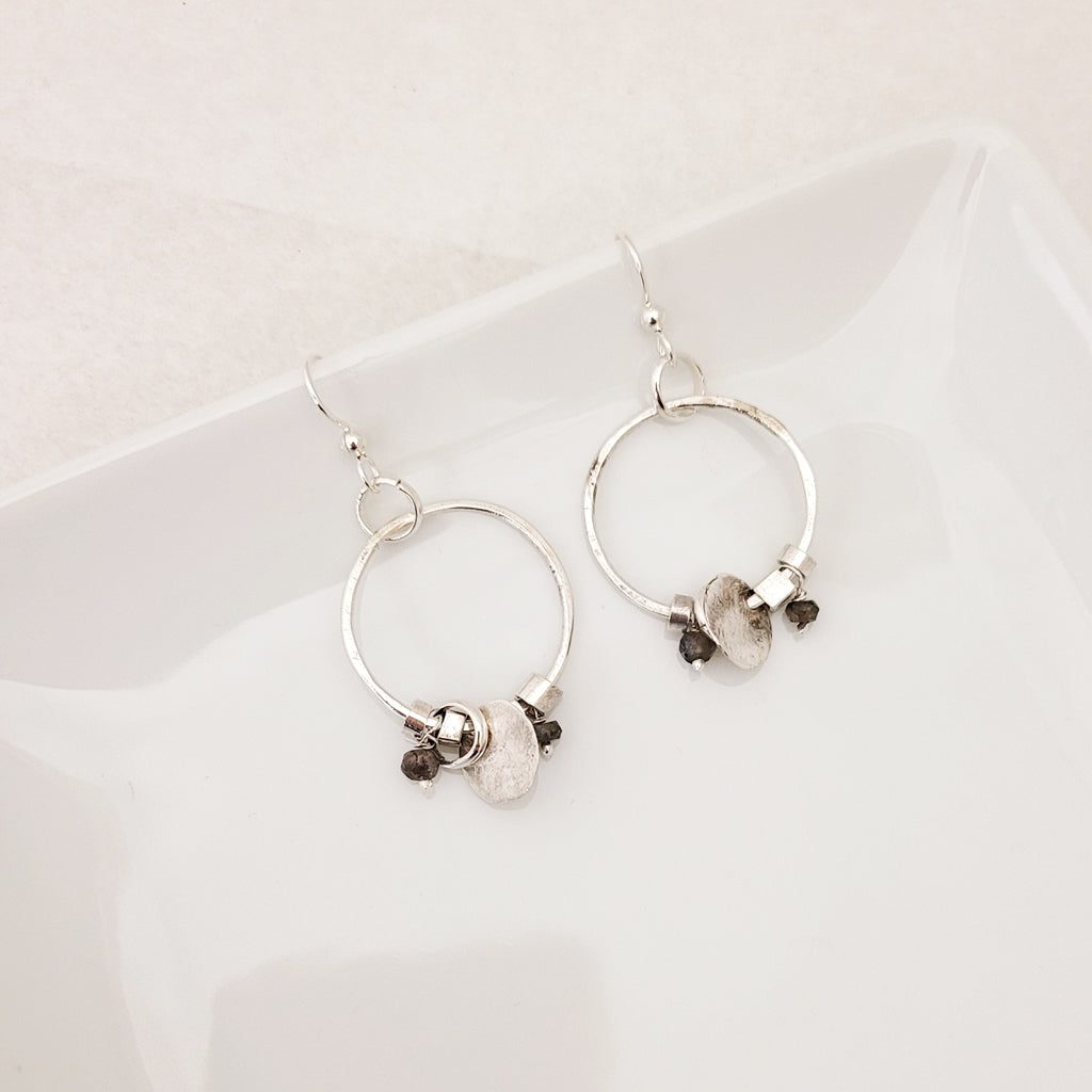 Freestyle in Sterling Silver and Labradorite - Earrings
