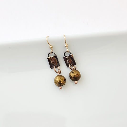 Gold Star Druzy - One of a Kind - Earrings