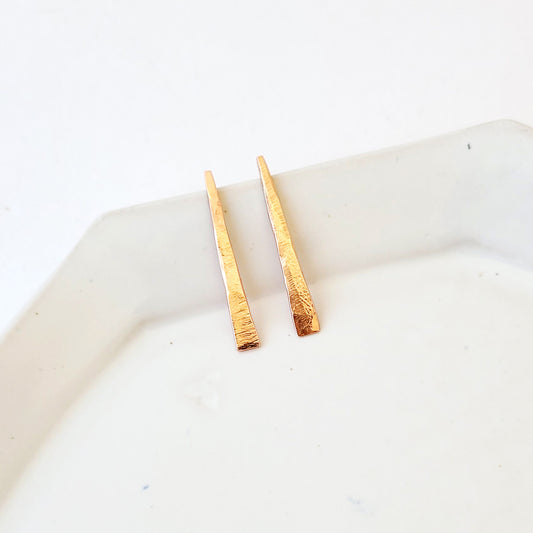 Grounded Lines - Handmade Copper Post Earrings