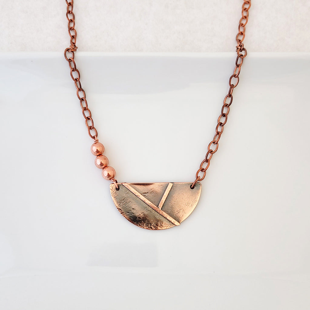 Halves and Wholes in Copper - One of a Kind - Necklace