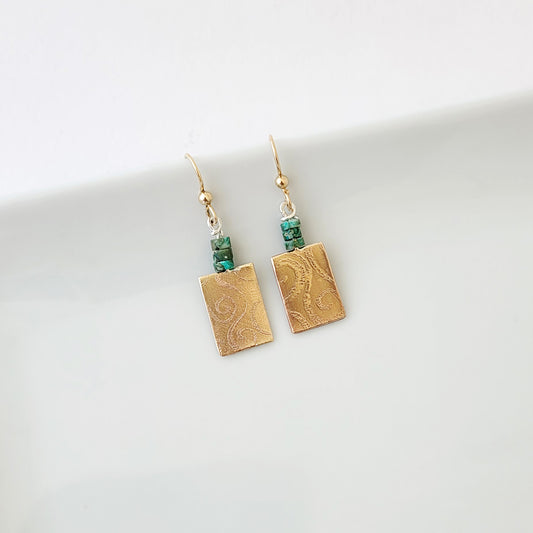 Jasper Stacked Bronze - One of a Kind - Earrings