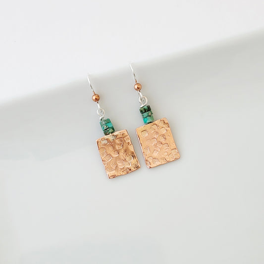 Jasper Stacked Copper - One of a Kind - Earrings
