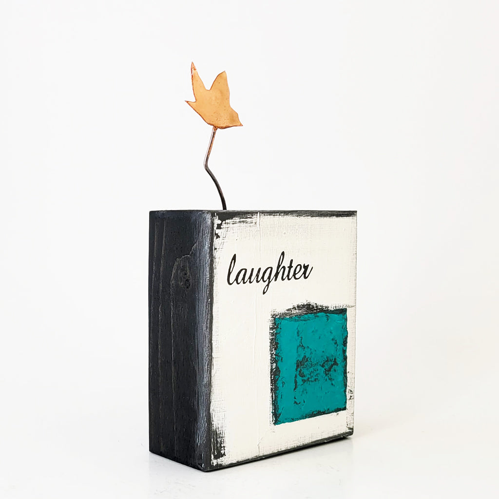 Laughter with Blush Bird - Art Block