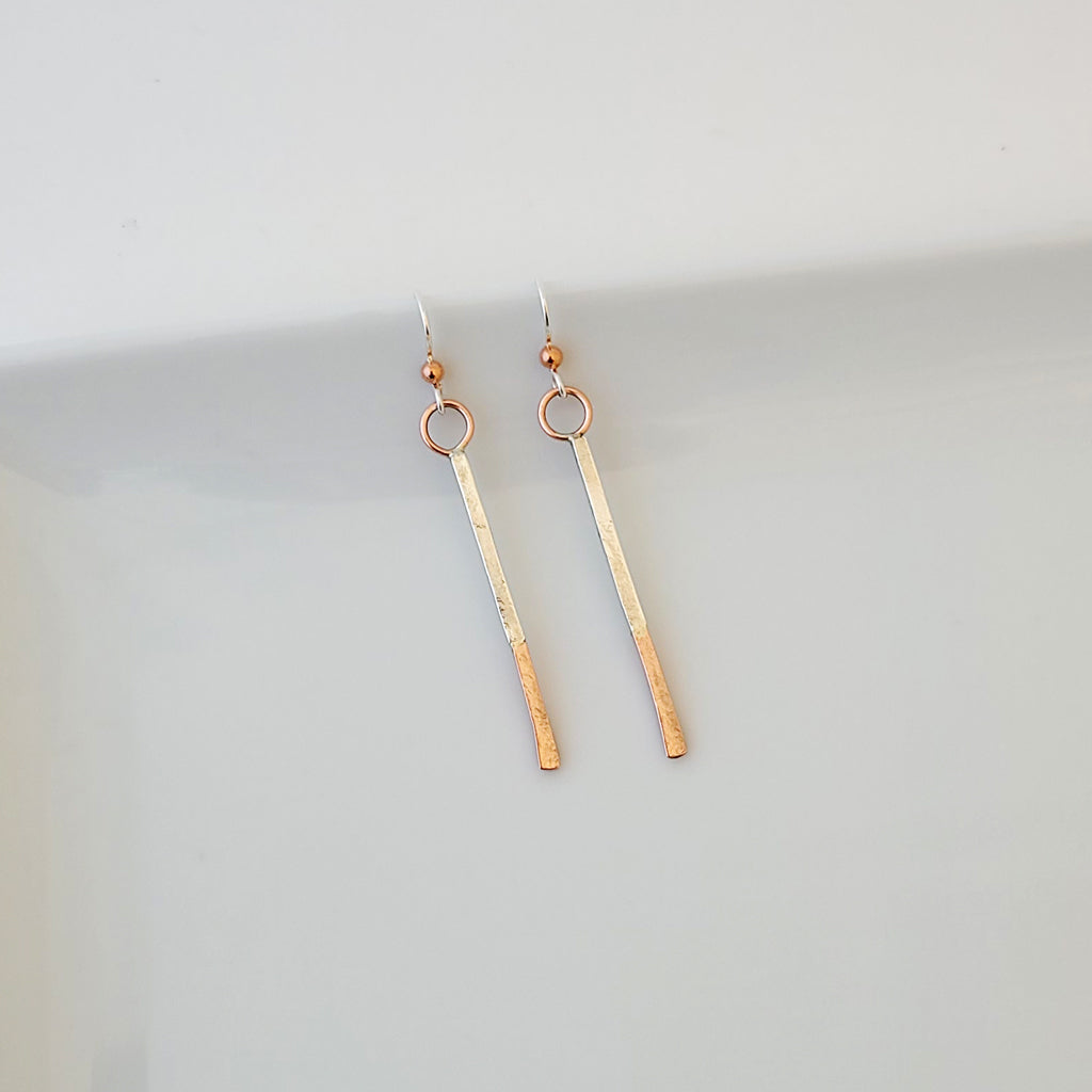 Linear Elegance, Two-tone - Earrings