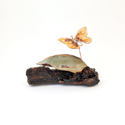 Magnolia Butterfly V – Heritage Series Cottonwood and Copper Art