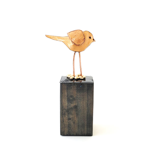 Mini Blush Birdie - Wood Base