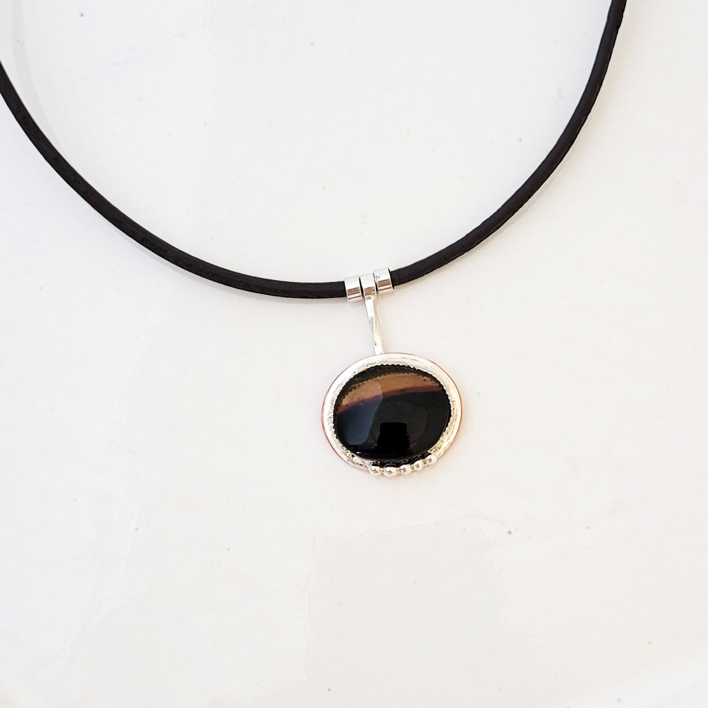 Montana Sunset - One of a Kind Copper & Sterling Bezel Set Necklace