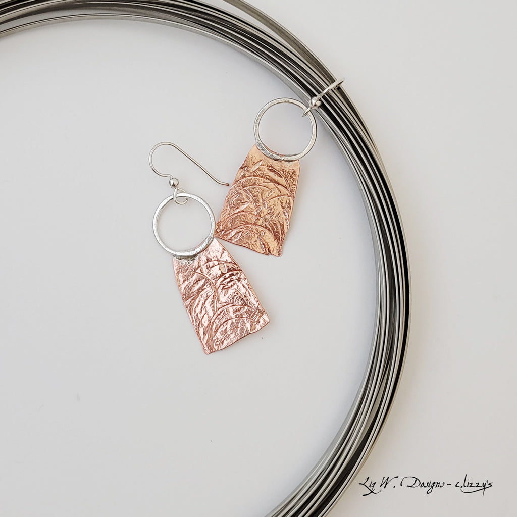 Mountainside - Handmade Sterling and Copper Earrings